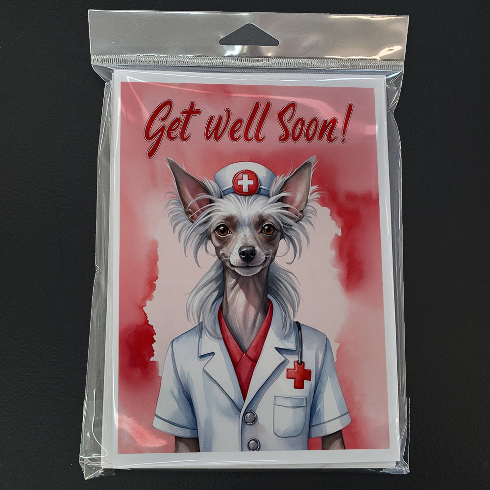 Chinese Crested Get Well Soon Greeting Cards Pack of 8