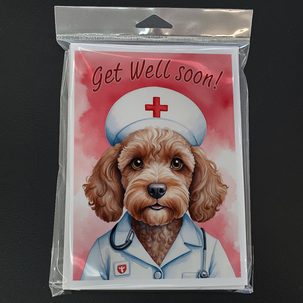 Cockapoo Get Well Soon Greeting Cards Pack of 8