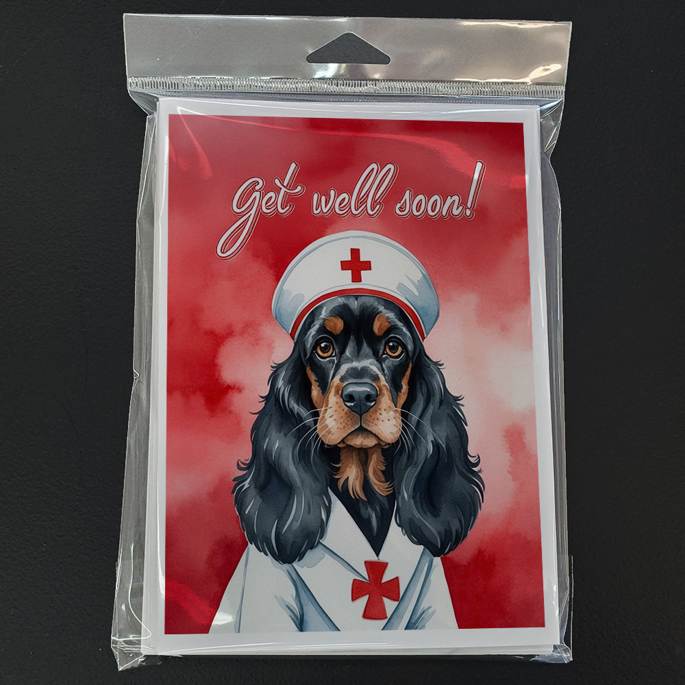 Black and Tan Cocker Spaniel Get Well Soon Greeting Cards Pack of 8
