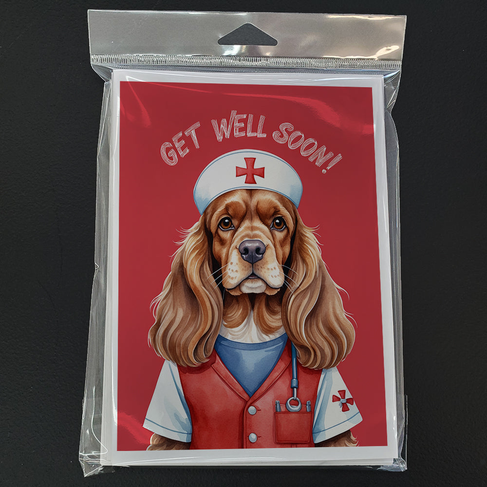 Cocker Spaniel Get Well Soon Greeting Cards Pack of 8