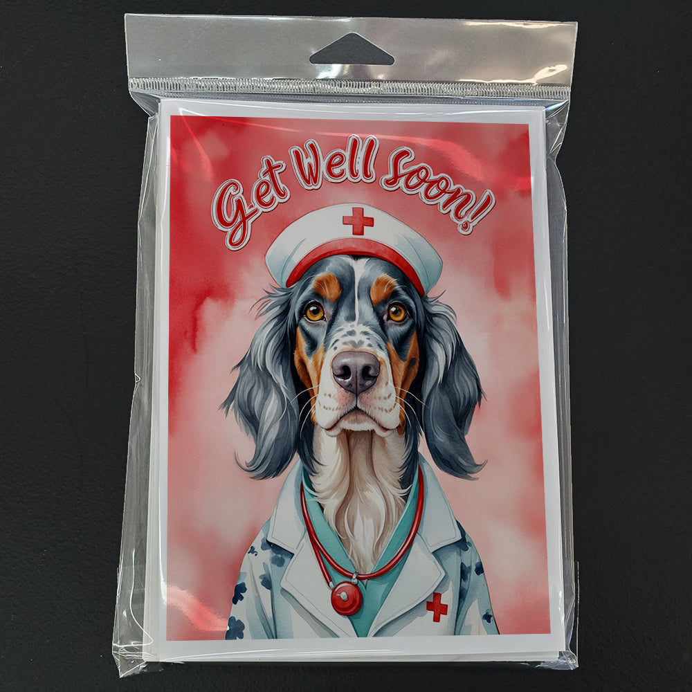 English Setter Get Well Soon Greeting Cards Pack of 8