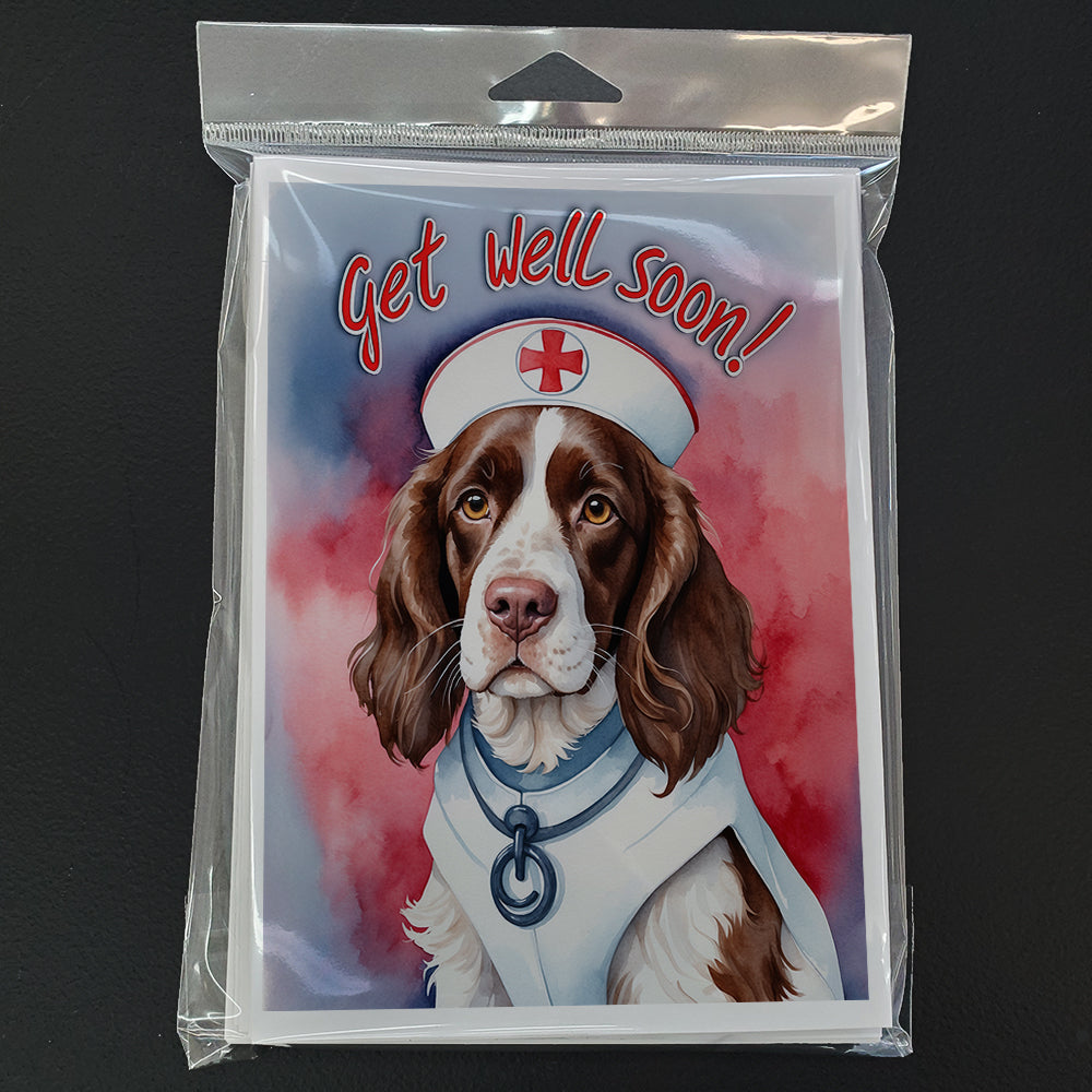 English Springer Spaniel Get Well Soon Greeting Cards Pack of 8