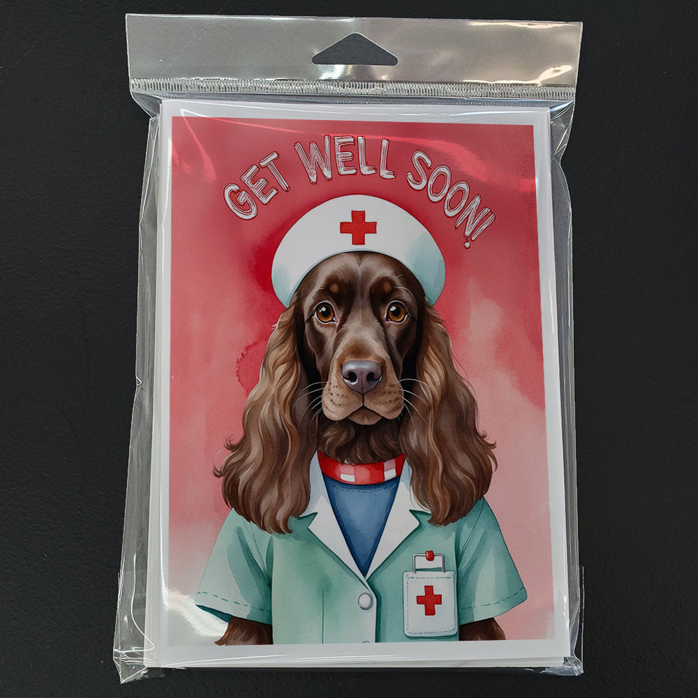 Field Spaniel Get Well Soon Greeting Cards Pack of 8