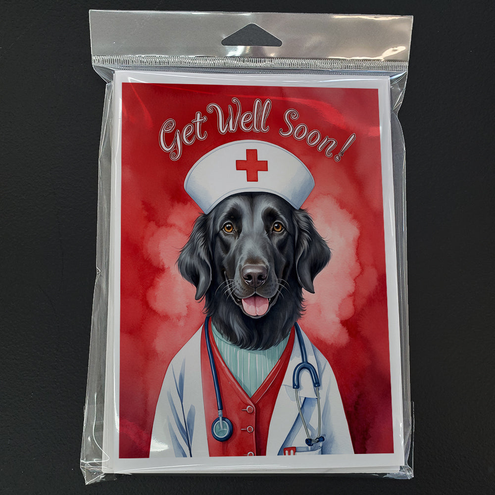 Flat-Coated Retriever Get Well Soon Greeting Cards Pack of 8