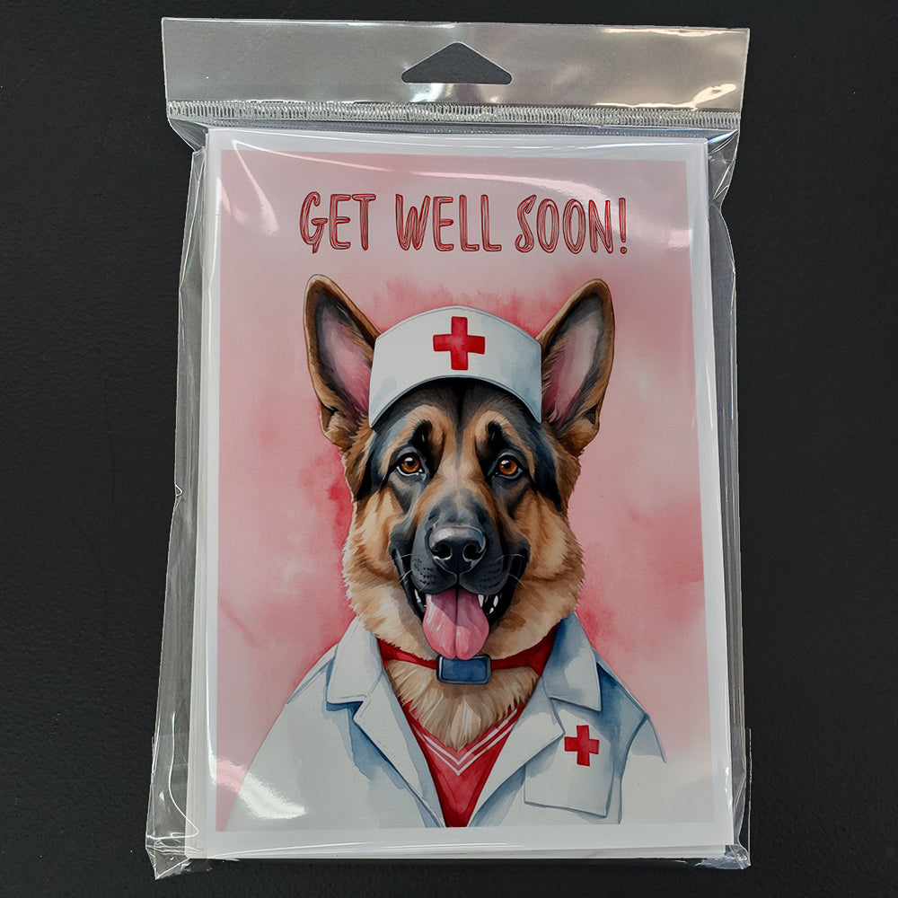 German Shepherd Get Well Soon Greeting Cards Pack of 8