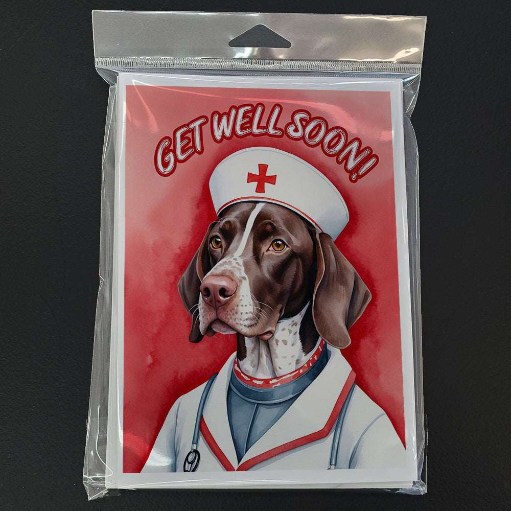 German Shorthaired Pointer Get Well Soon Greeting Cards Pack of 8