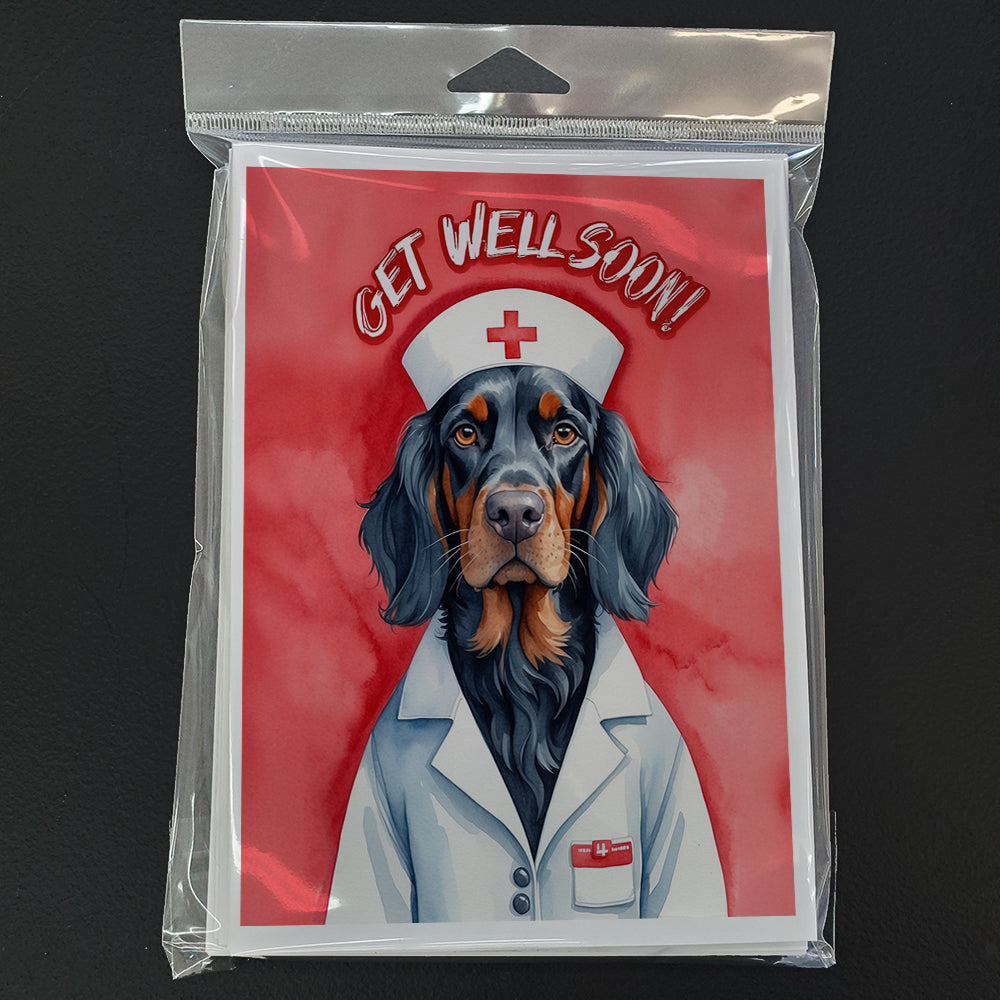 Gordon Setter Get Well Soon Greeting Cards Pack of 8