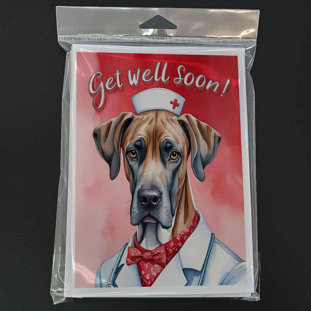 Great Dane Get Well Soon Greeting Cards Pack of 8