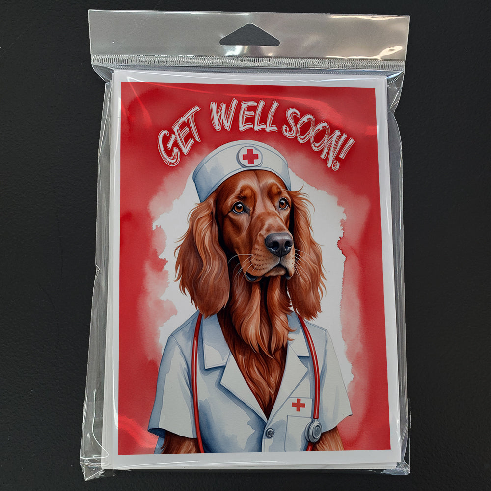 Irish Setter Get Well Soon Greeting Cards Pack of 8