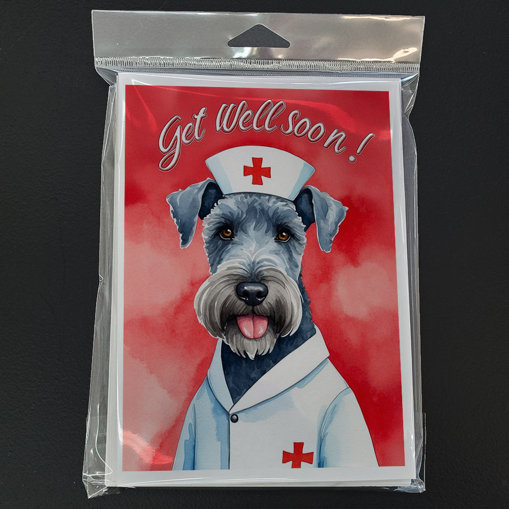 Kerry Blue Terrier Get Well Soon Greeting Cards Pack of 8