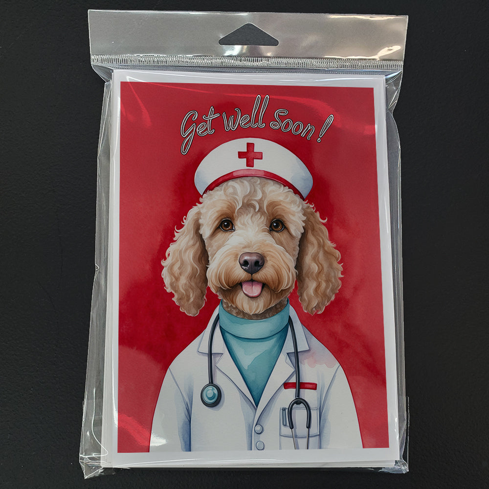 Labradoodle Get Well Soon Greeting Cards Pack of 8
