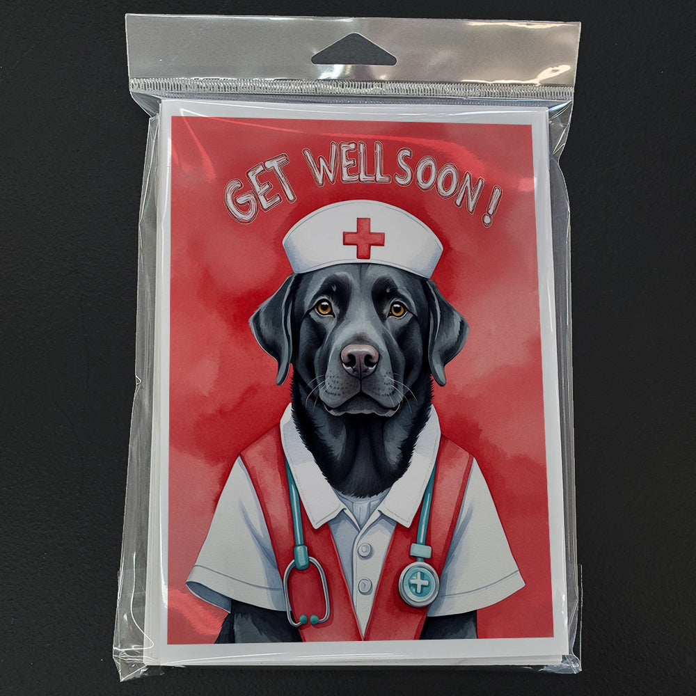 Black Labrador Retriever Get Well Soon Greeting Cards Pack of 8