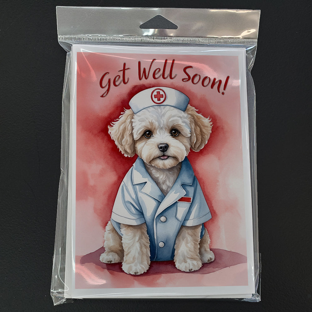 Maltipoo Get Well Soon Greeting Cards Pack of 8