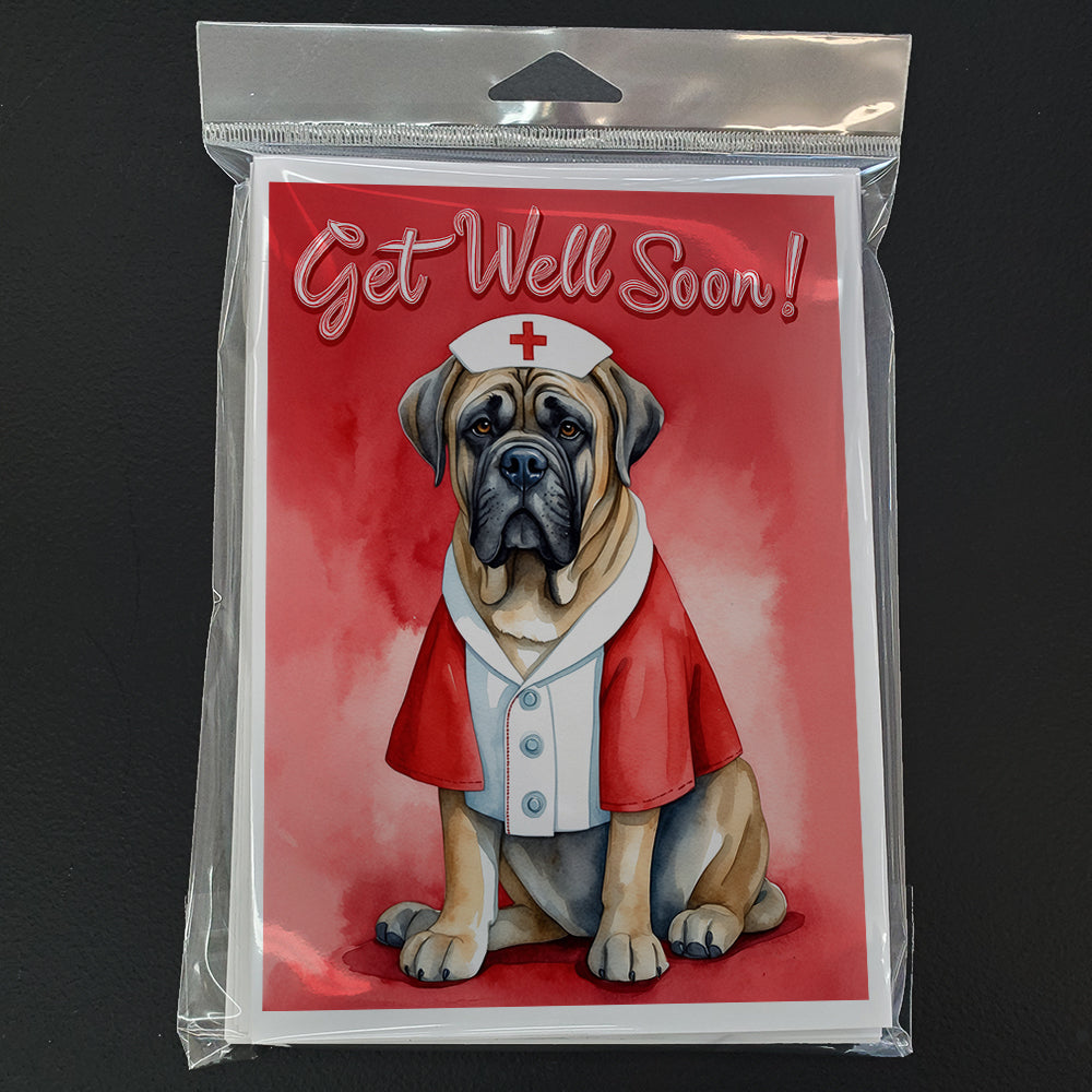 Mastiff Get Well Soon Greeting Cards Pack of 8