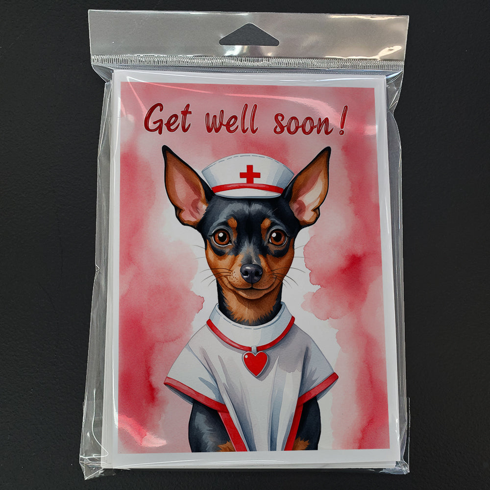 Miniature Pinscher Get Well Soon Greeting Cards Pack of 8