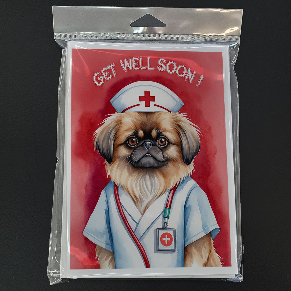 Pekingese Get Well Soon Greeting Cards Pack of 8