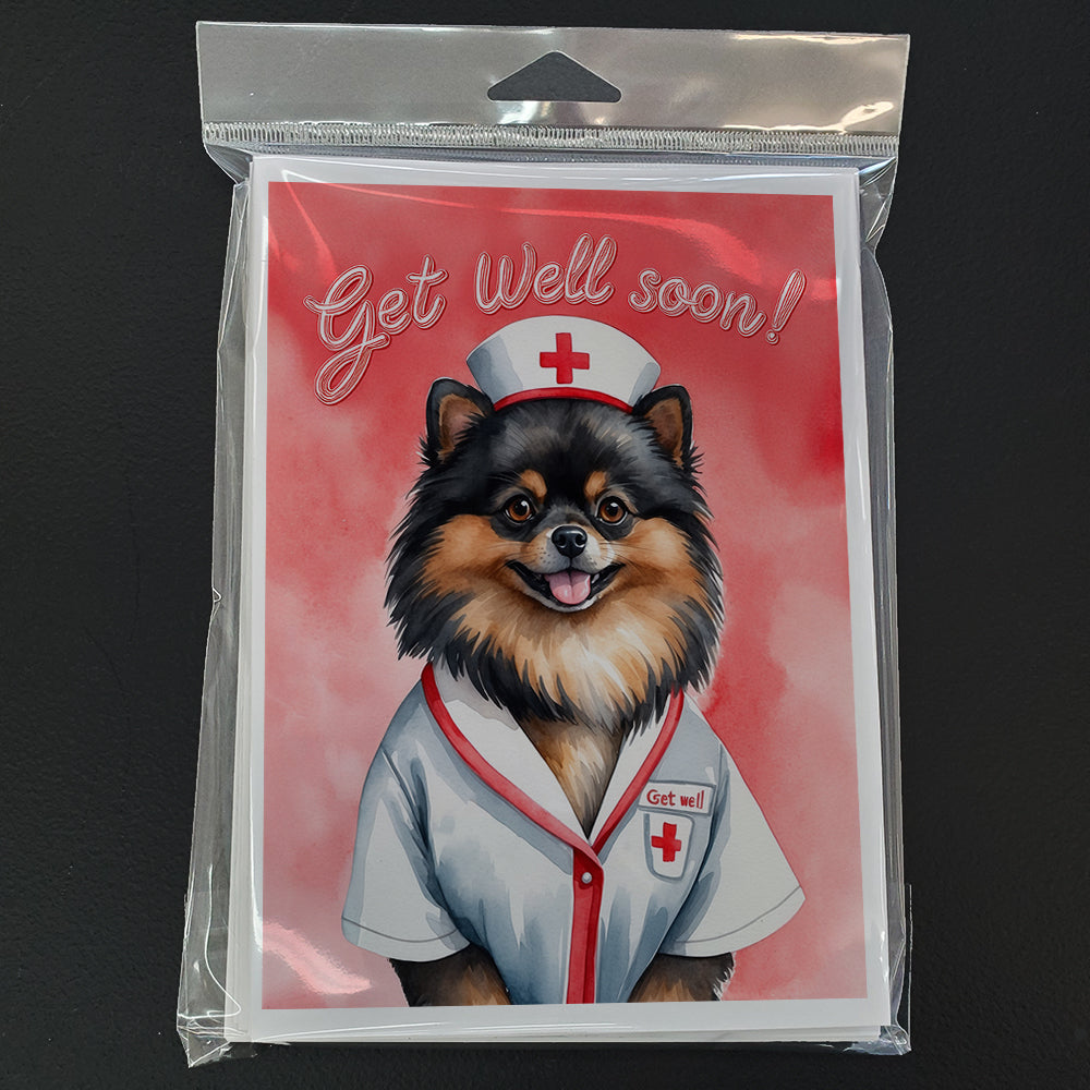 Pomeranian Get Well Soon Greeting Cards Pack of 8