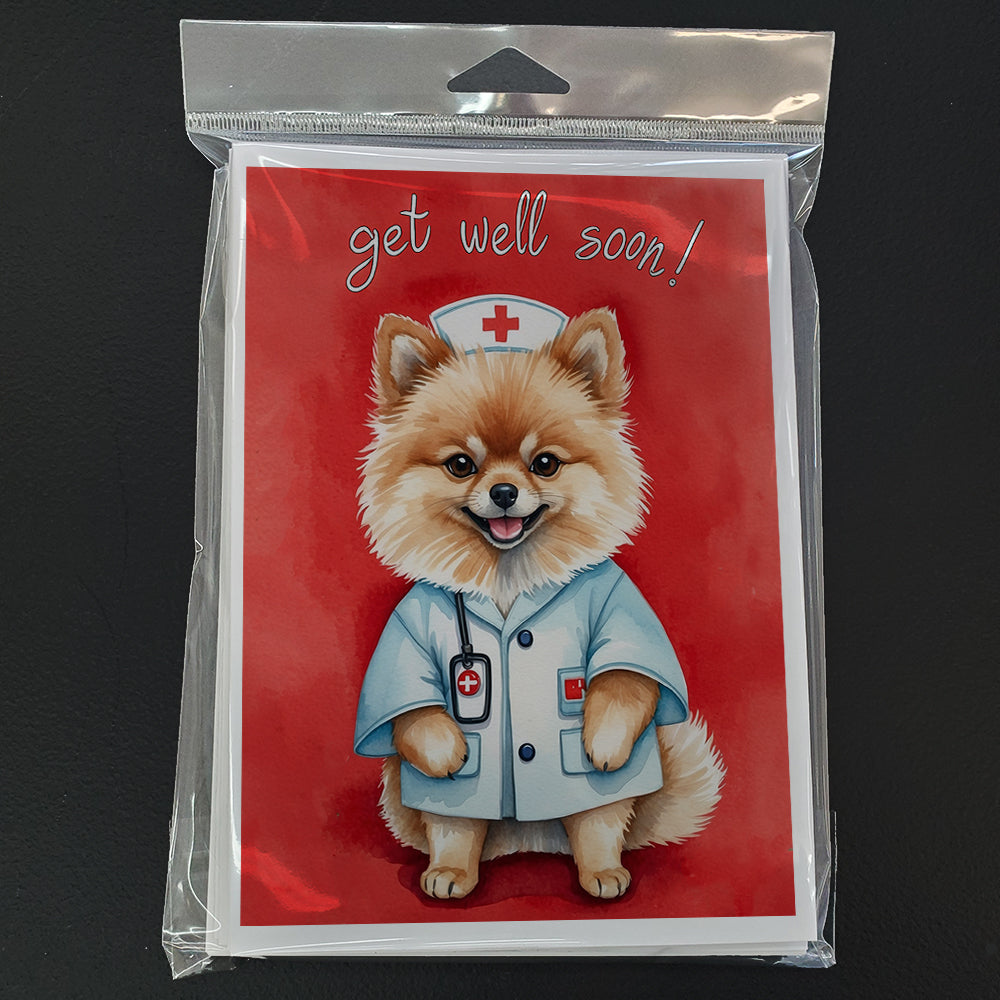 Pomeranian Get Well Soon Greeting Cards Pack of 8