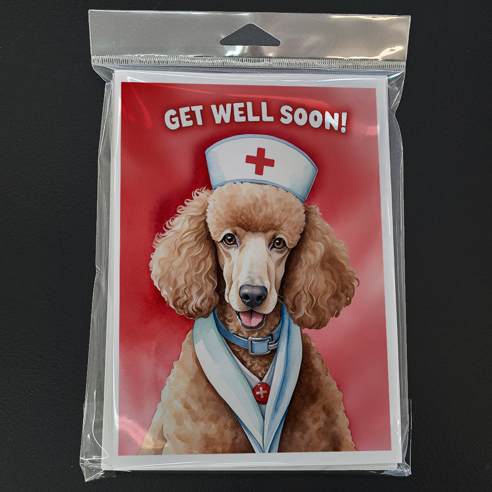 Poodle Get Well Soon Greeting Cards Pack of 8