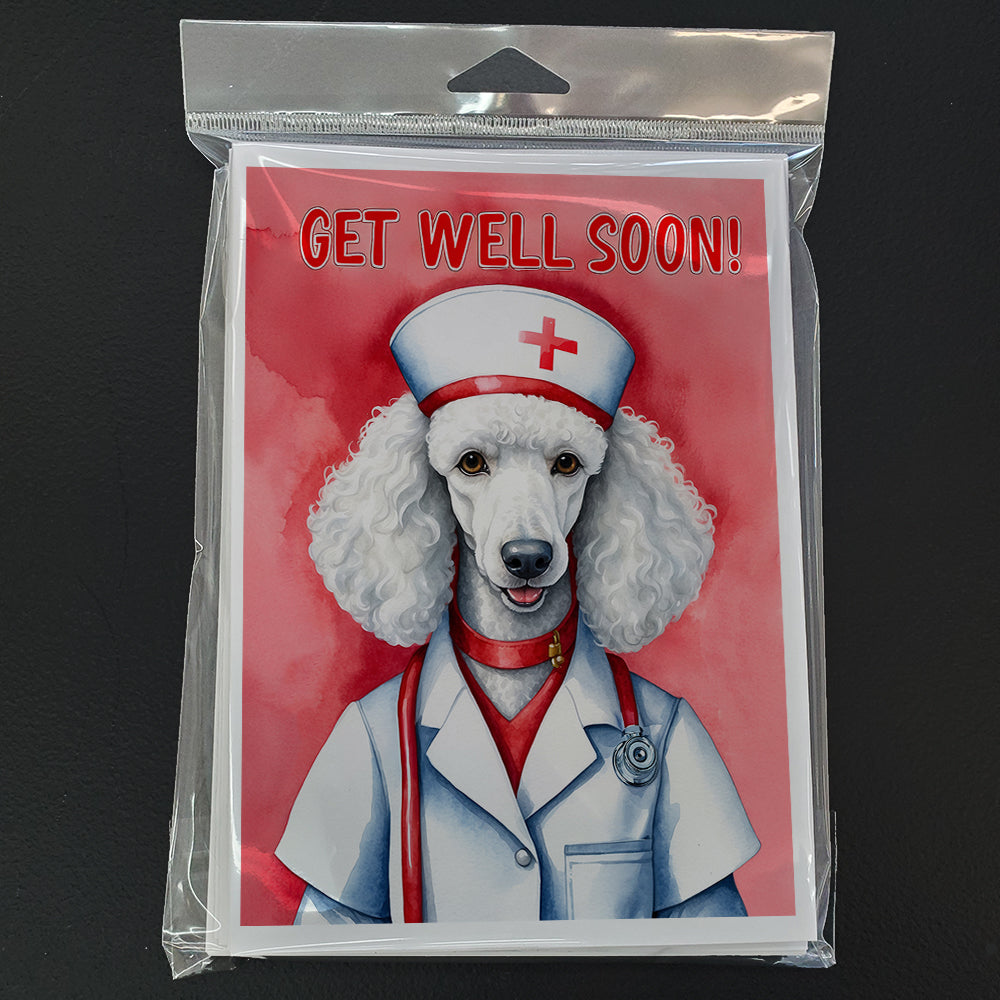 Poodle Get Well Soon Greeting Cards Pack of 8
