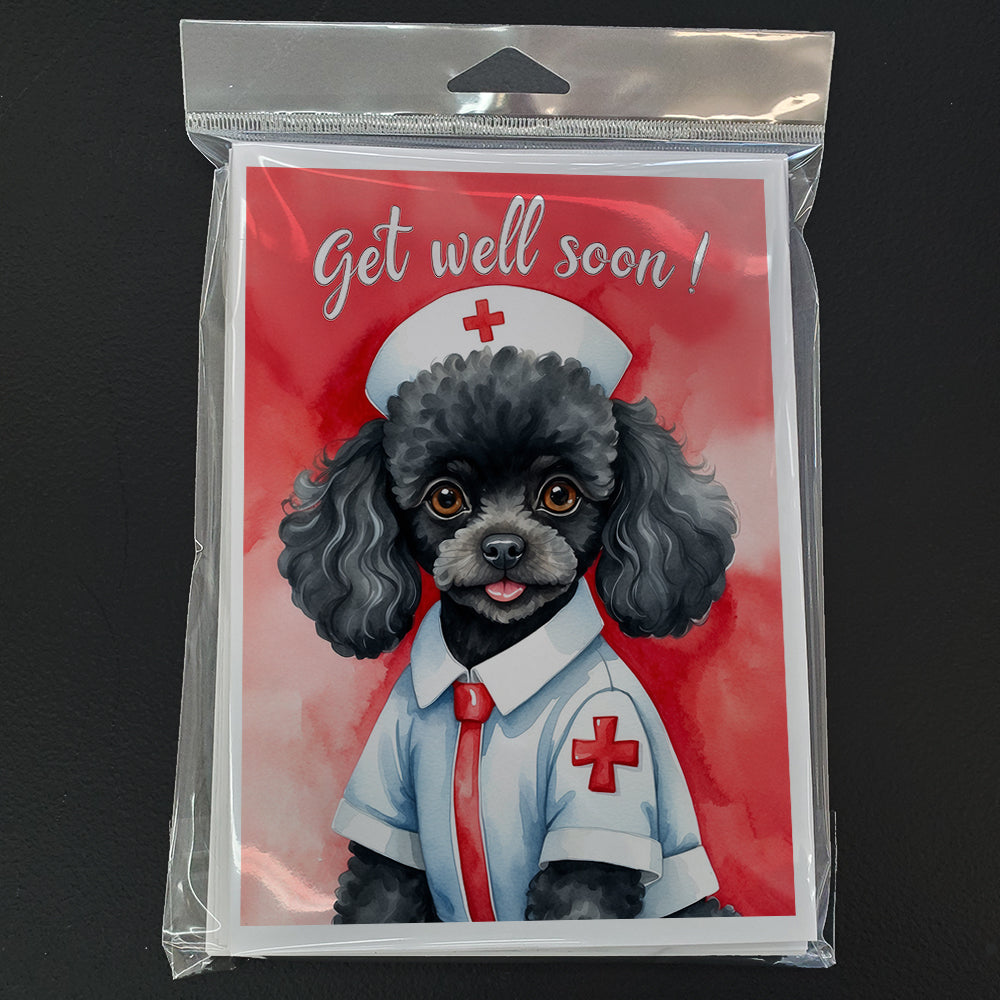 Poodle Get Well Soon Greeting Cards Pack of 8