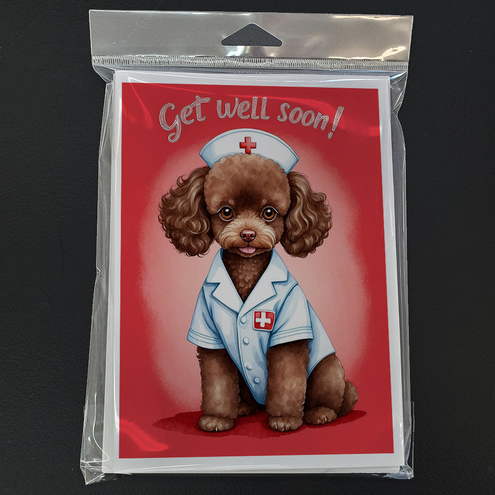 Poodle Get Well Soon Greeting Cards Pack of 8