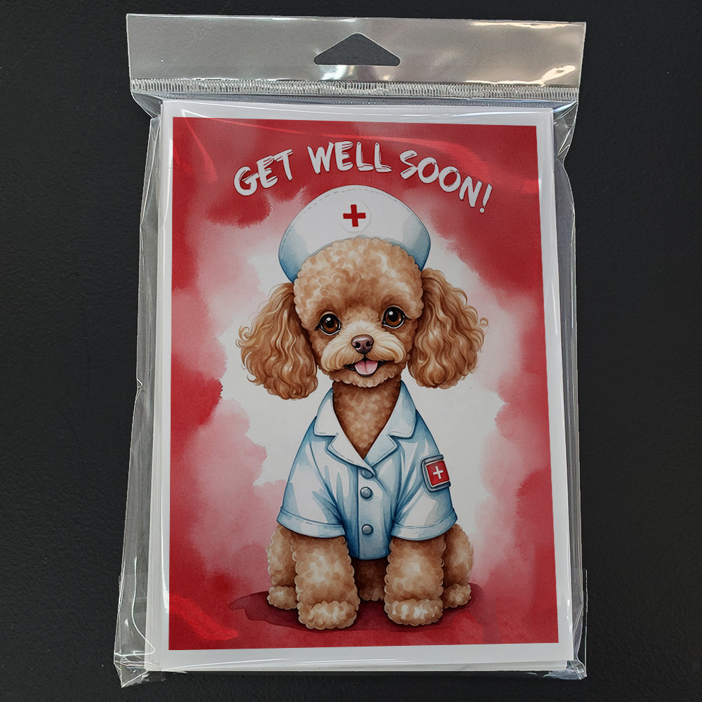 Poodle Get Well Soon Greeting Cards Pack of 8