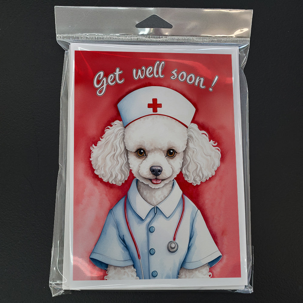 Poodle Get Well Soon Greeting Cards Pack of 8