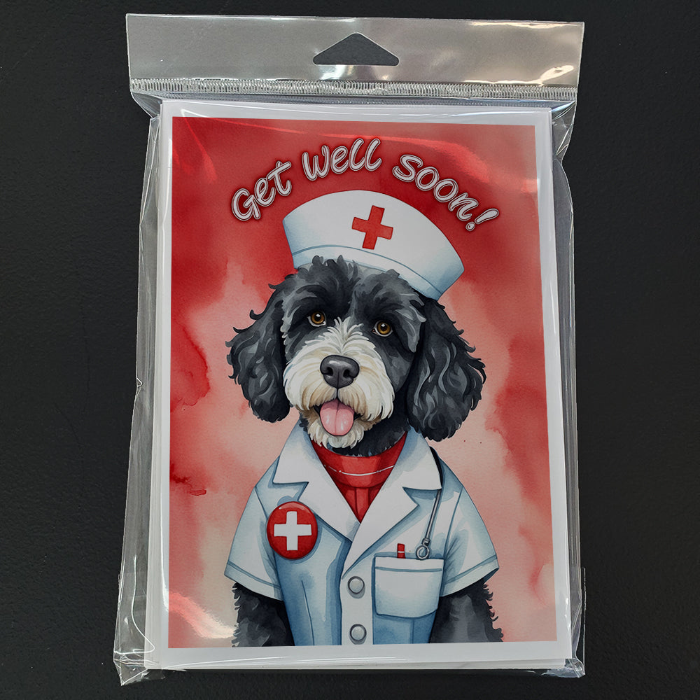 Portuguese Water Dog Get Well Soon Greeting Cards Pack of 8
