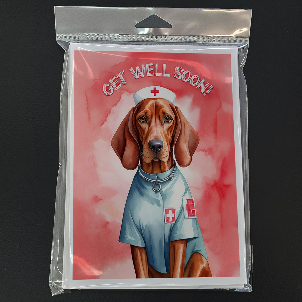Redbone Coonhound Get Well Soon Greeting Cards Pack of 8