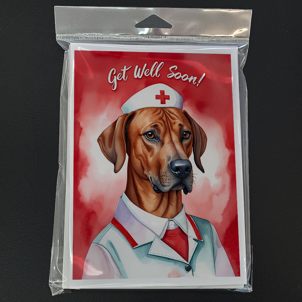 Rhodesian Ridgeback Get Well Soon Greeting Cards Pack of 8