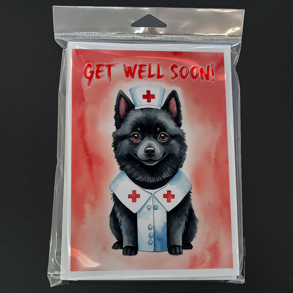 Schipperke Get Well Soon Greeting Cards Pack of 8