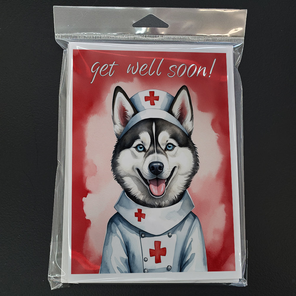 Siberian Husky Get Well Soon Greeting Cards Pack of 8