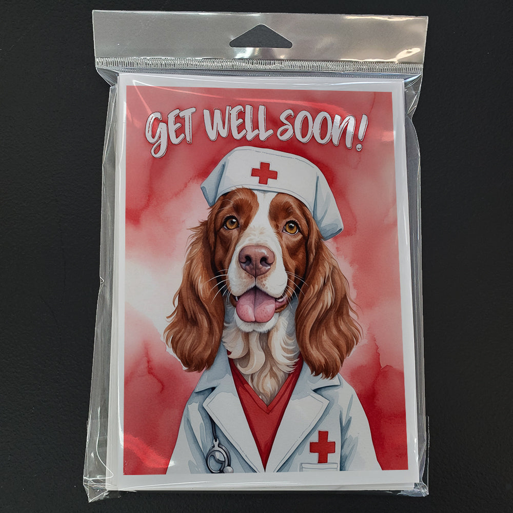 Welsh Springer Spaniel Get Well Soon Greeting Cards Pack of 8