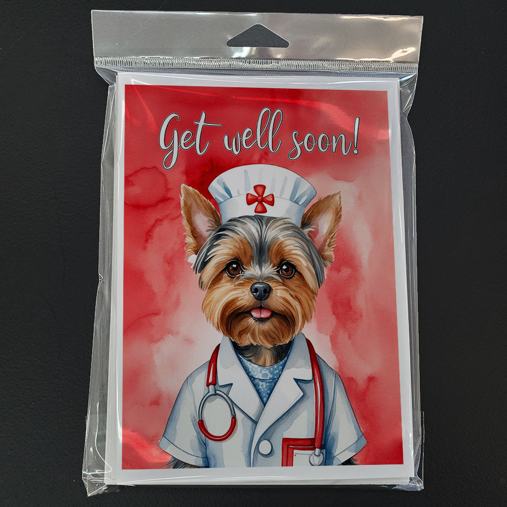 Yorkshire Terrier Get Well Soon Greeting Cards Pack of 8