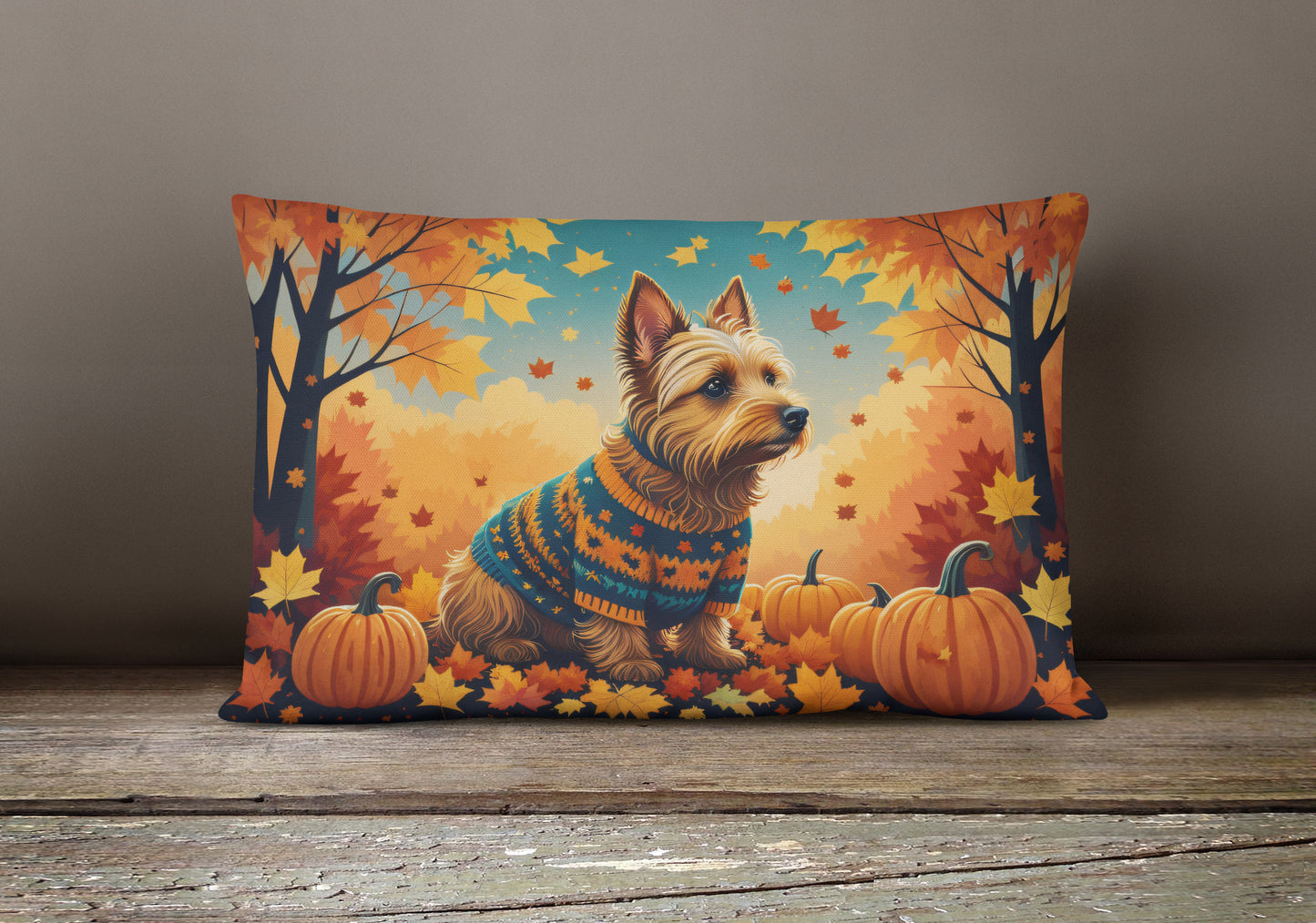 Australian Terrier Terrier Fall Throw Pillow