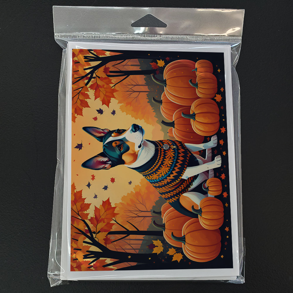 Basenji Fall Greeting Cards and Envelopes Pack of 8