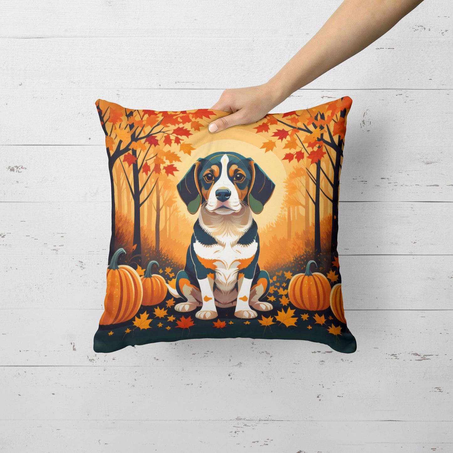 Beagle Fall Throw Pillow