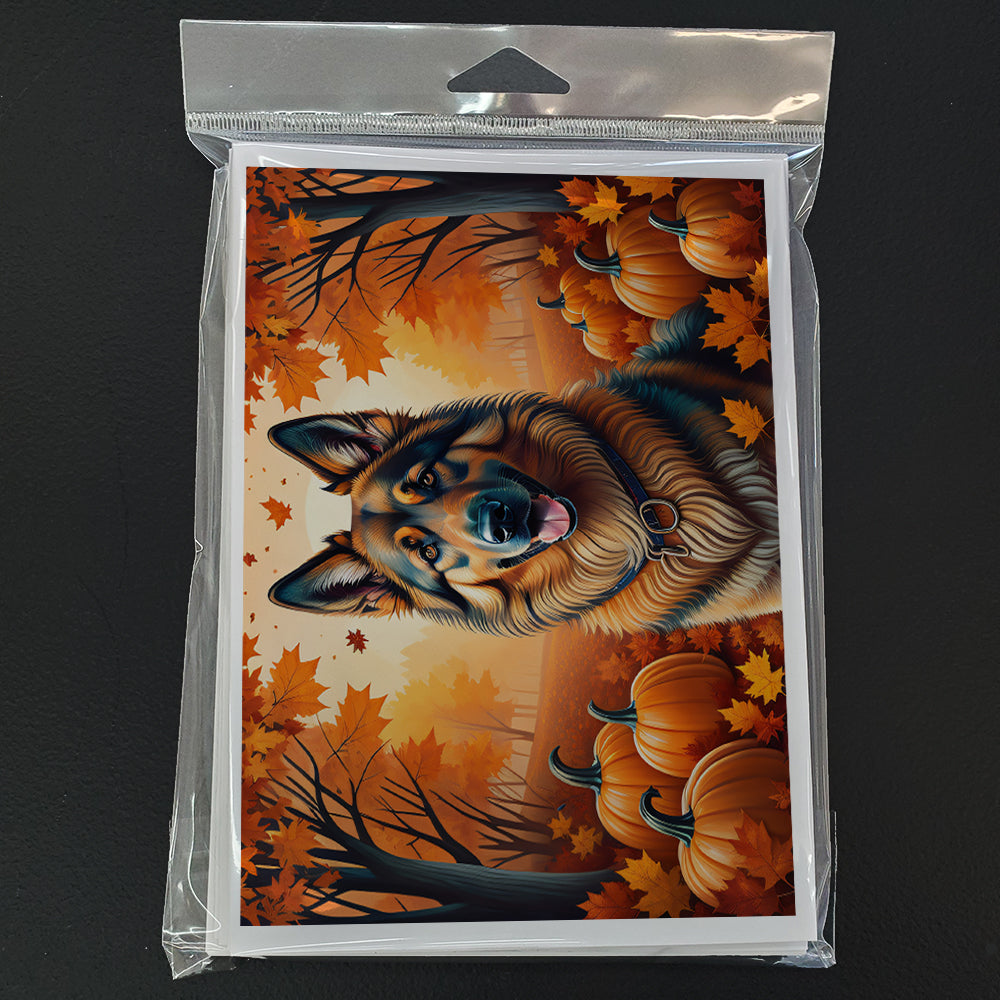 Belgian Tervuren Fall Greeting Cards and Envelopes Pack of 8