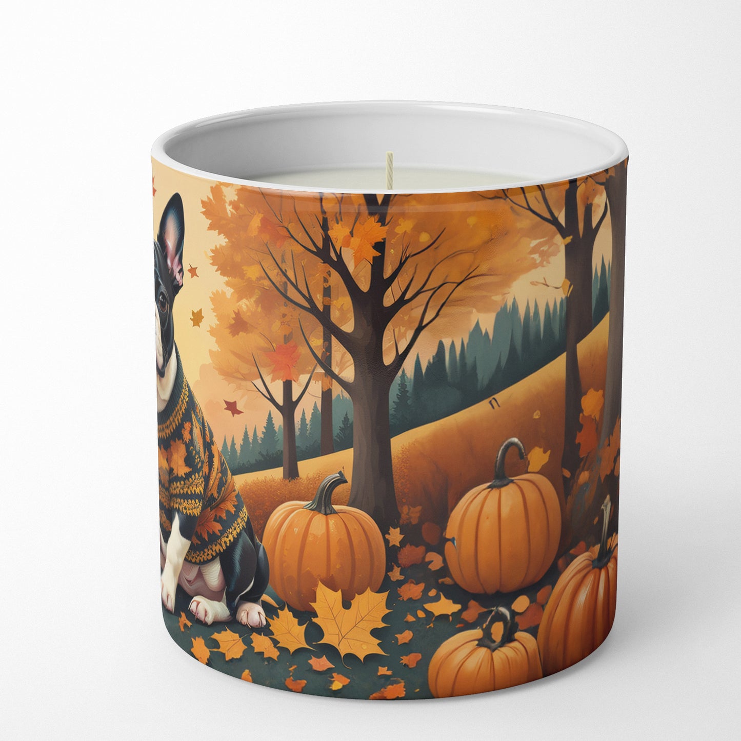 Boston Terrier Fall Decorative Soy Candle