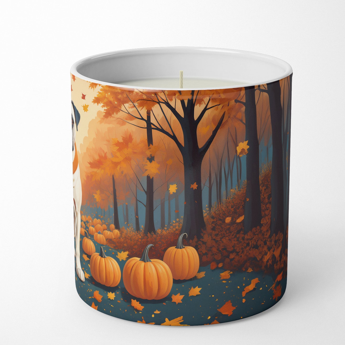 White Boxer Fall Decorative Soy Candle