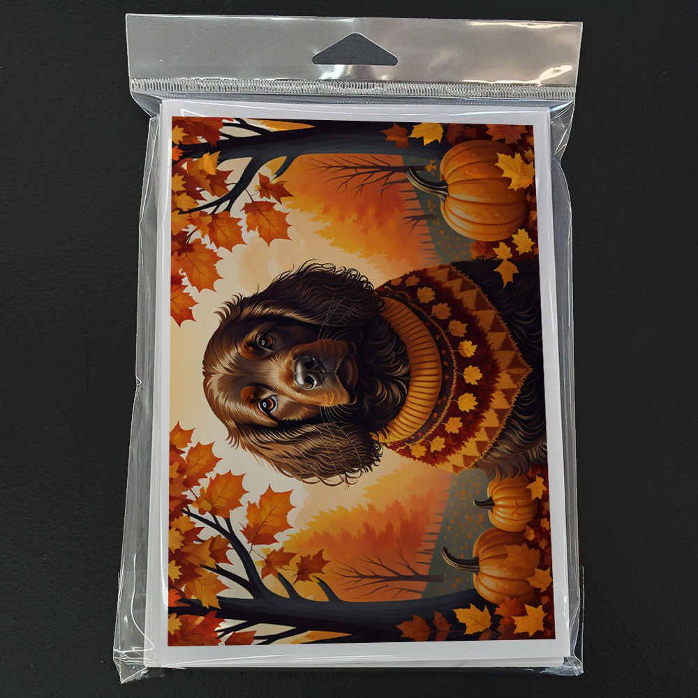Boykin Spaniel Fall Greeting Cards and Envelopes Pack of 8
