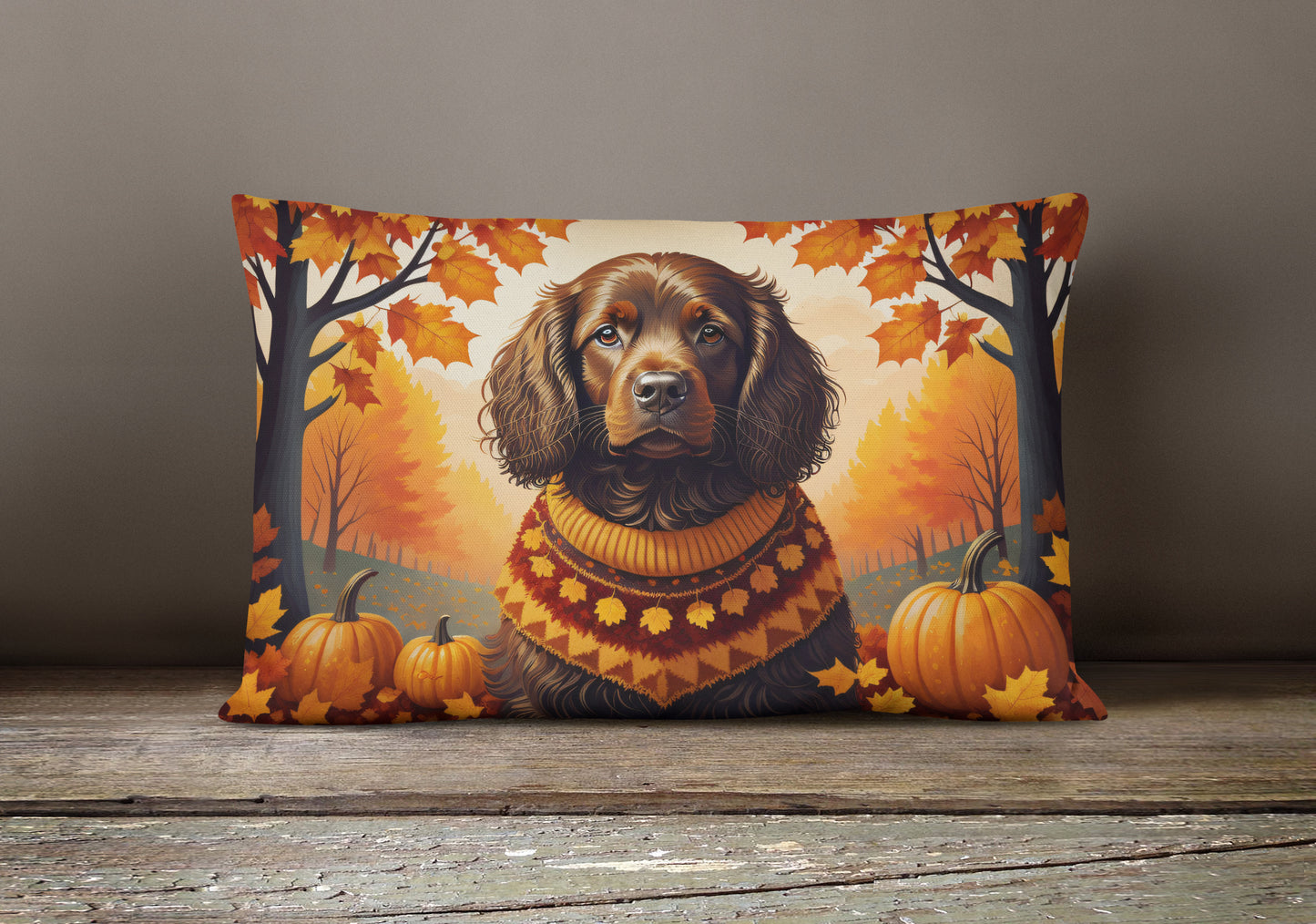 Boykin Spaniel Fall Throw Pillow
