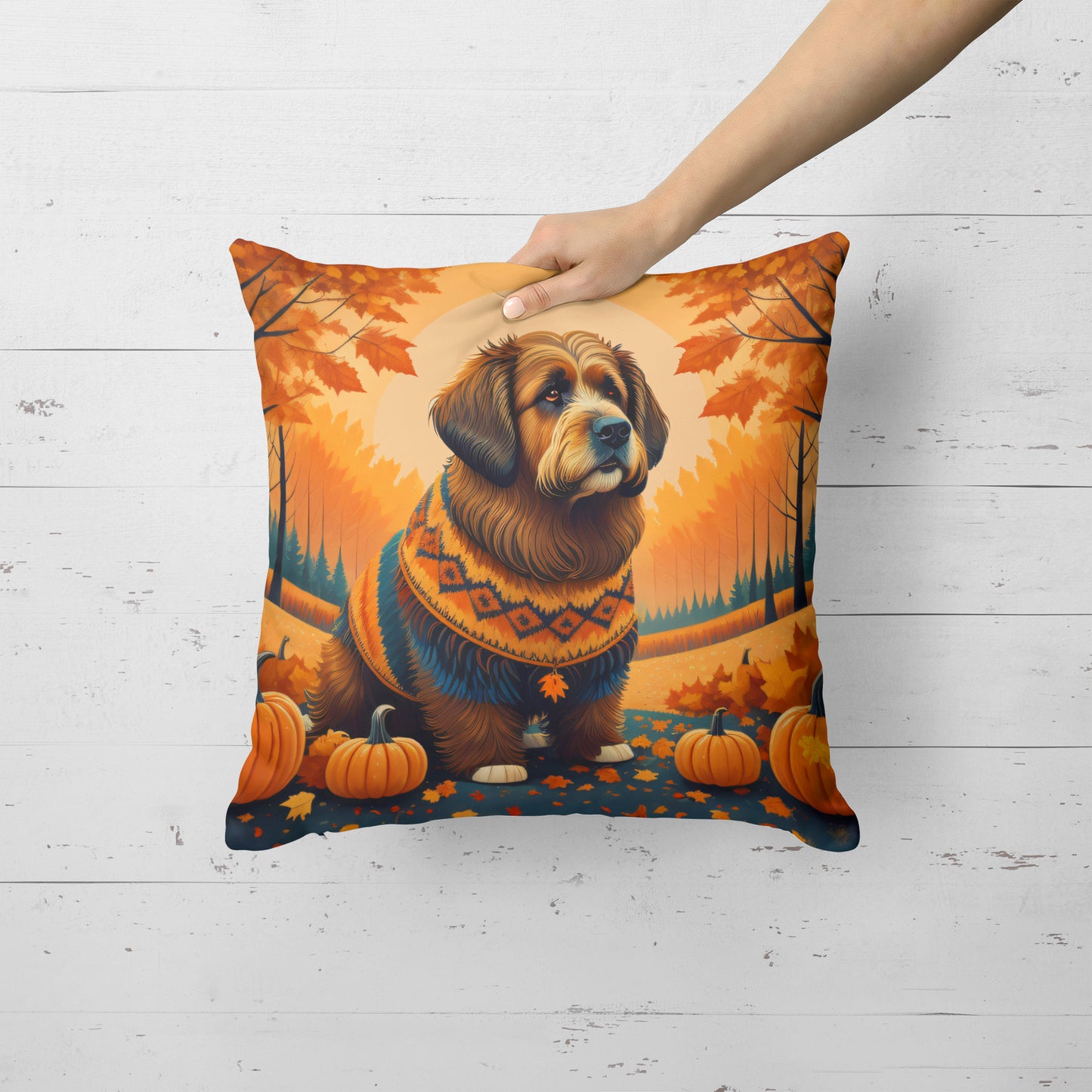 Briard Fall Throw Pillow