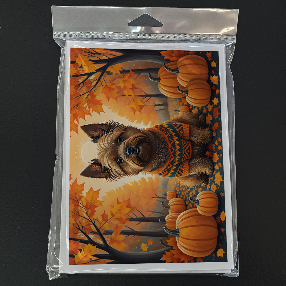 Cairn Terrier Fall Greeting Cards and Envelopes Pack of 8