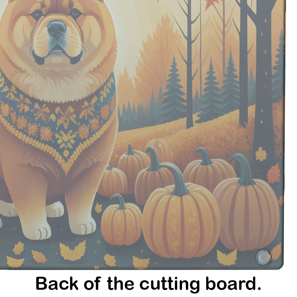 Chow Chow Fall Glass Cutting Board
