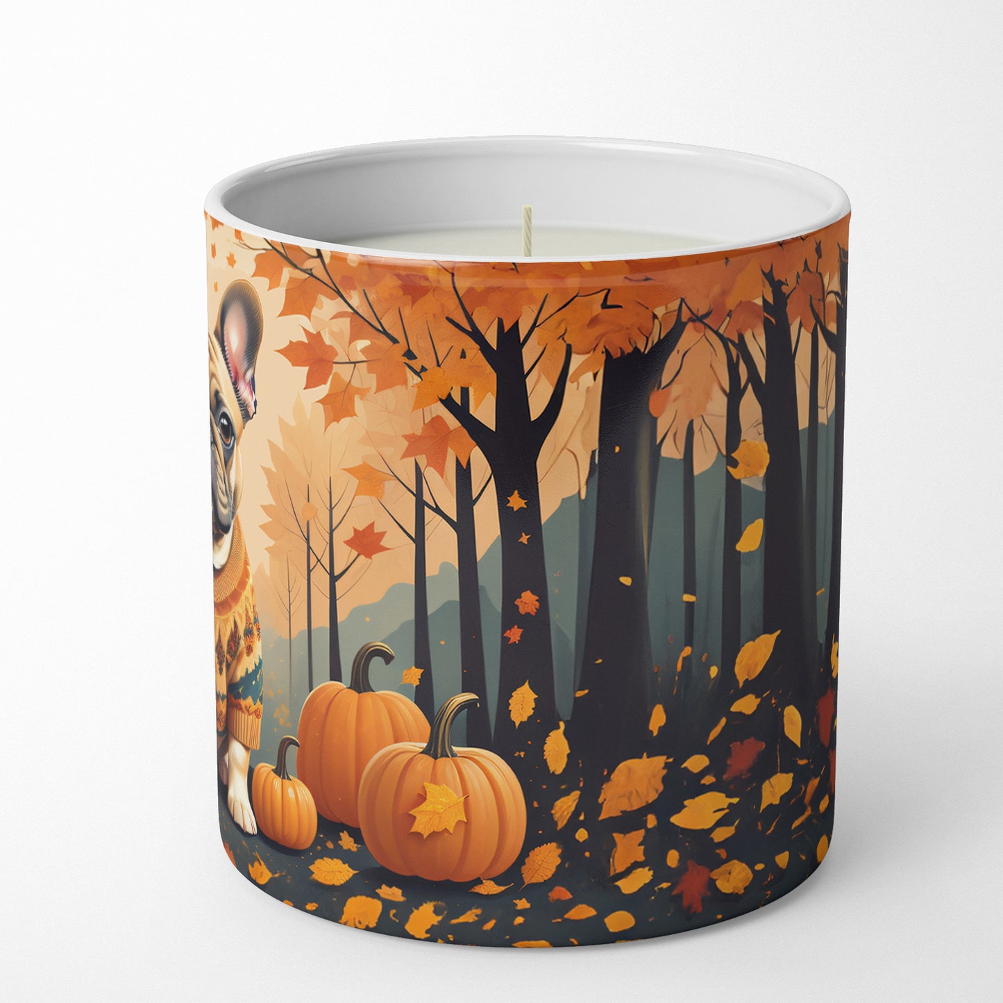 Fawn French Bulldog Fall Decorative Soy Candle