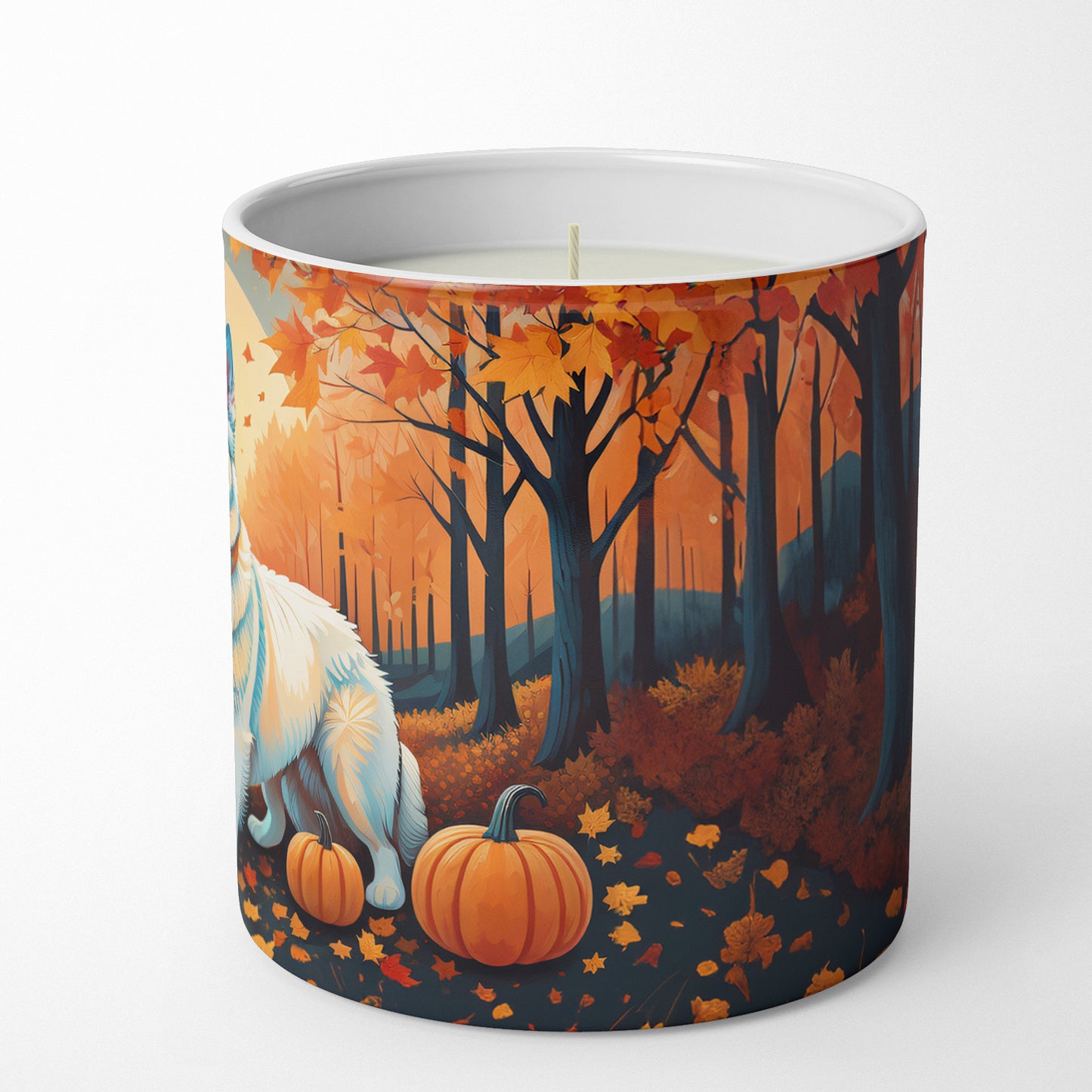 White German Shepherd Fall Decorative Soy Candle