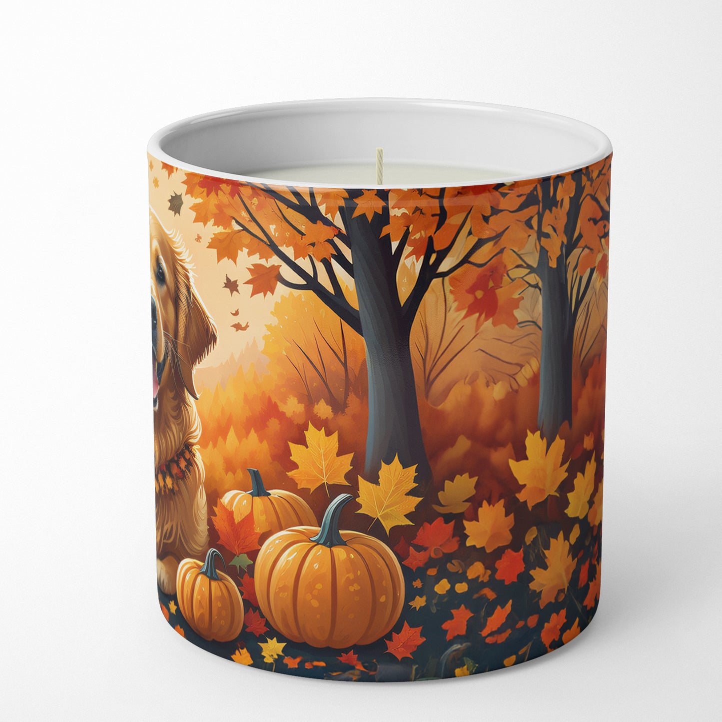 Golden Retriever Fall Decorative Soy Candle