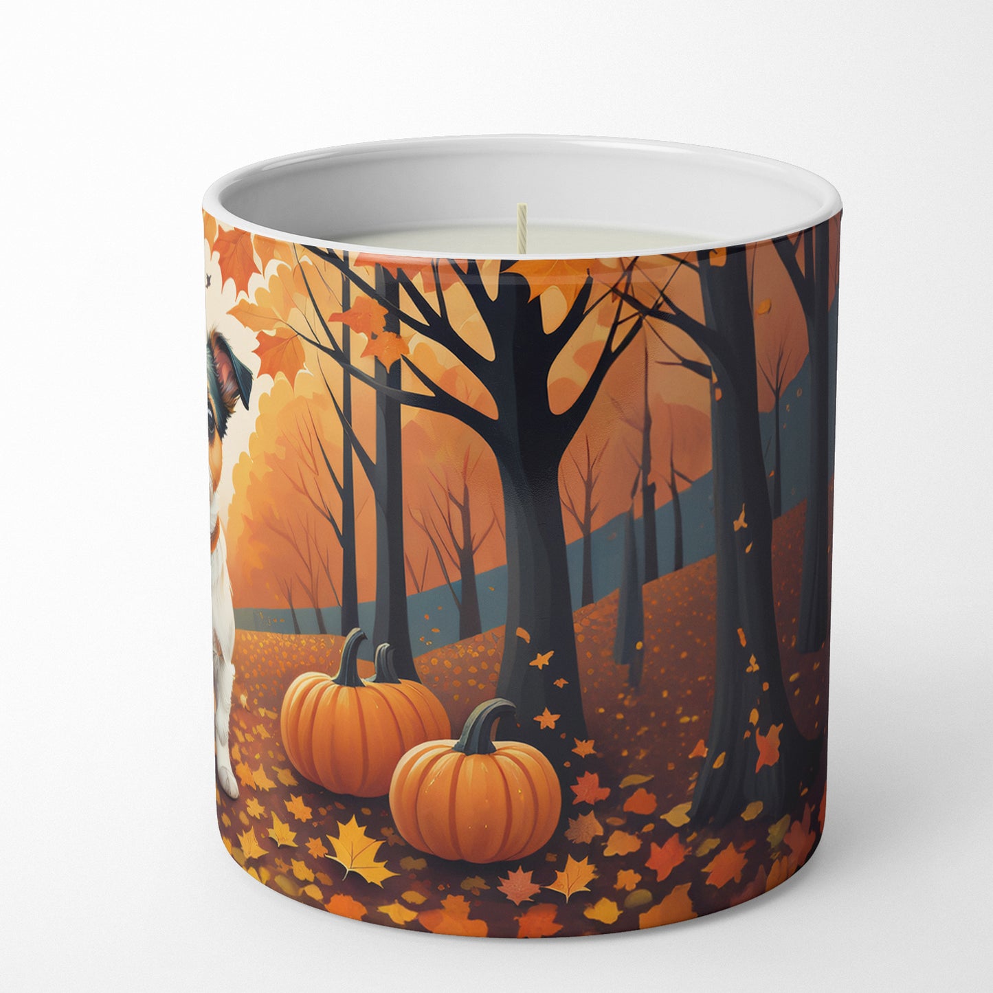 Jack Russell Terrier Fall Decorative Soy Candle